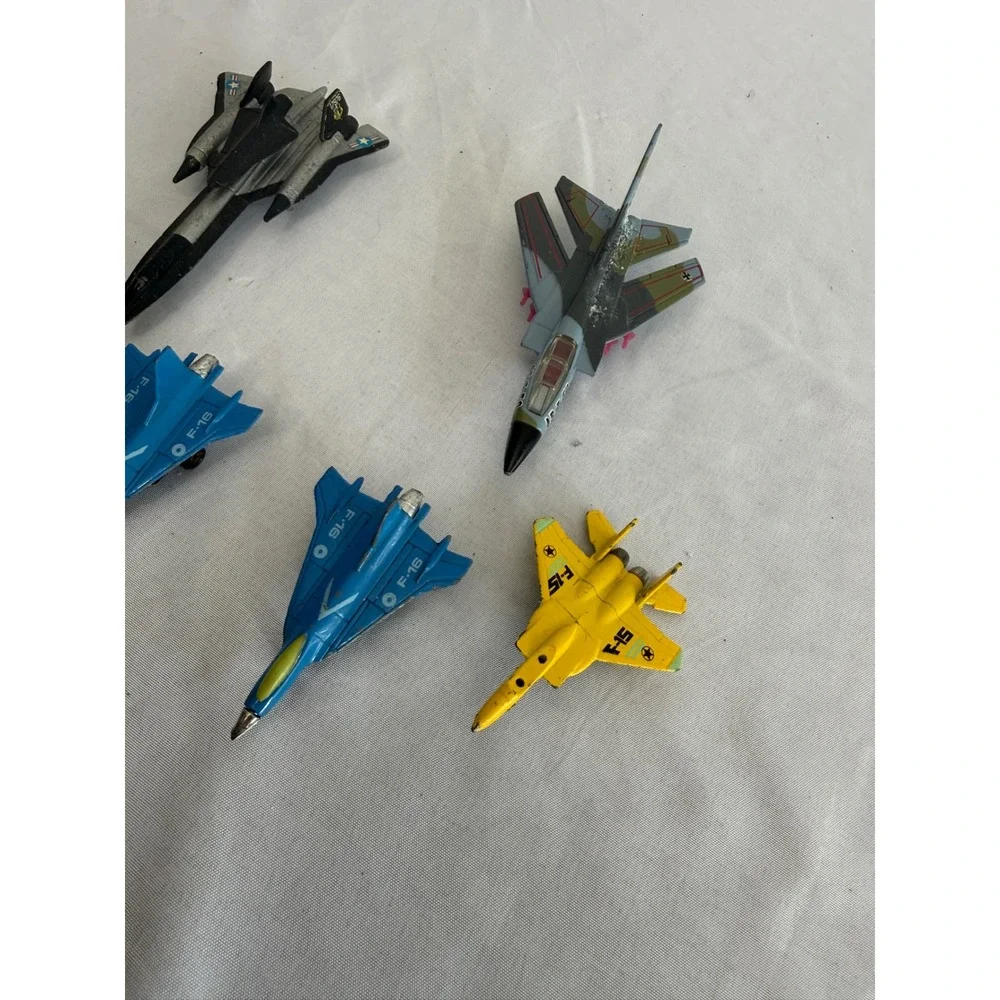 Vintage Diecast Metal Fighter Jet Lot 6pc F-16 F-15 F-20 SR-71 Military Planes